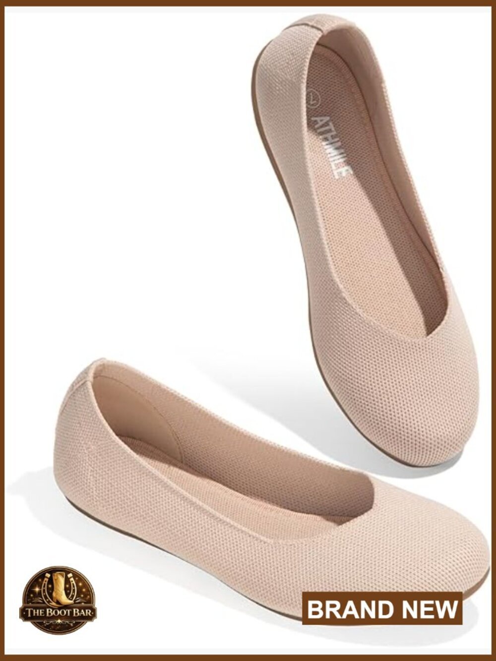 Women's Knit Ballet Flats Slip on Comfortable Lightweight Round Toe Dressy